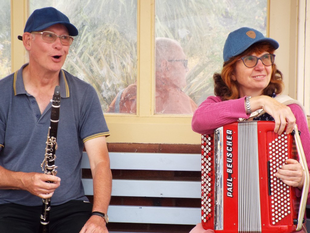 Passers-by sometimes like to stop and chat about ceilidh and barn dance music when we are doing a bit of fun busking, which is nice