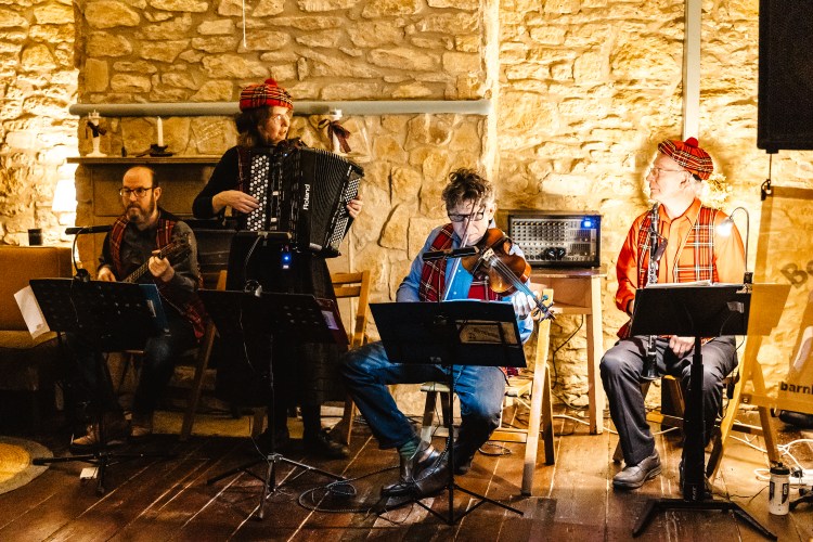 Burns Night band at the Wyndham Arms, Kingsbury Episcopi with Barnbuskers. Photo by Tamra Elizabeth Evans