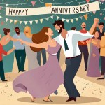 Happy Anniversary Dancers with Bunting