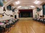 Wrington Memorial Hall set up for a ceilidh barn dance with Barnbuskers