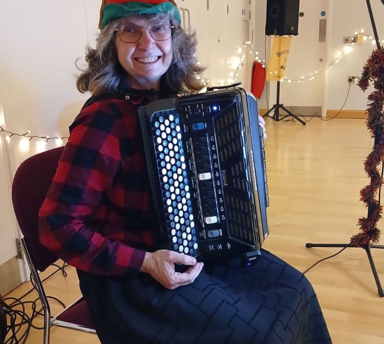 Judy with accordion