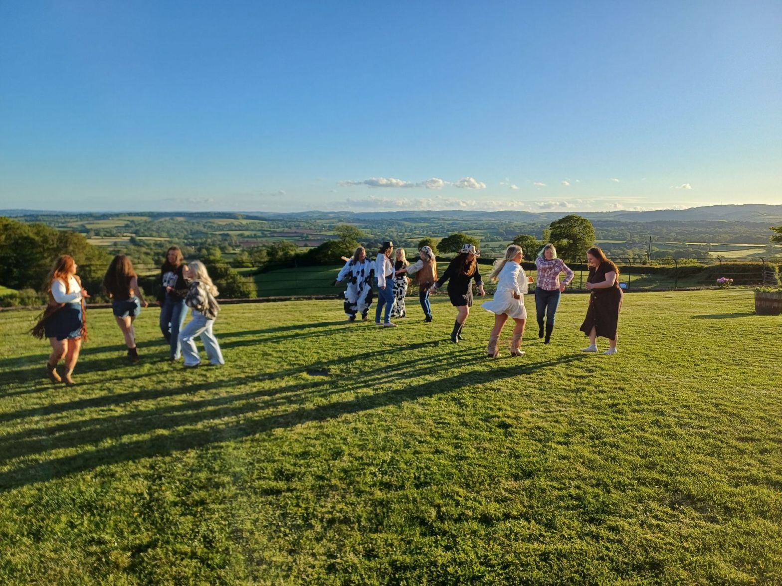 Hen Party country dancing at West Bagborough
