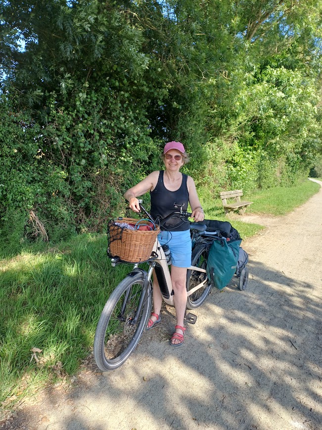 Judy on her favourite bike in France